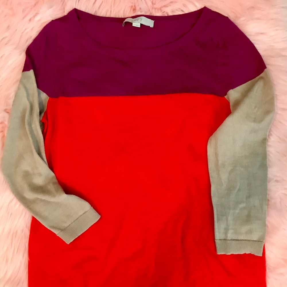 LOFT color block sweater